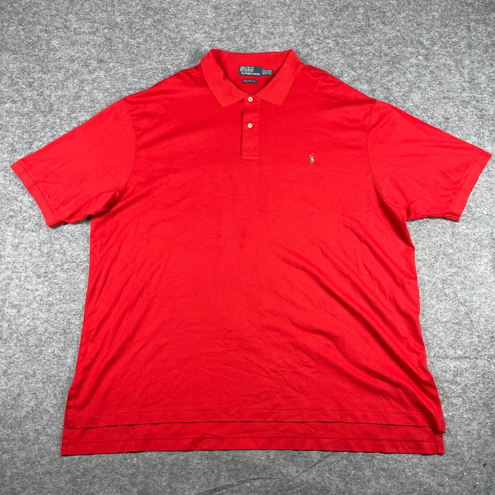 Polo Ralph Lauren Polo Shirt Mens 4XLT Red Pima Soft Touch Short Sleeve Pony